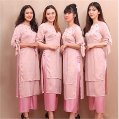 Áo dài bưng quả 01